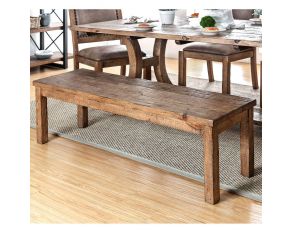Furniture of America Gianna Wood Bench in Rustic Pine