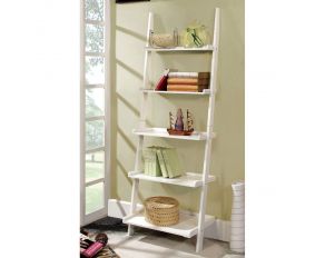 Furniture of America Sion Ladder Shelf in White