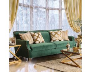 Furniture of America Verdante Sofa in Emerald Green