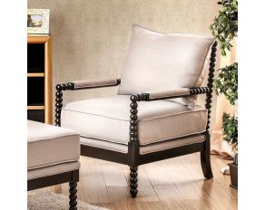 Furniture of America Sybil Accent Chair in Beige/Espresso