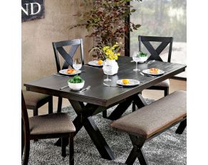 Furniture of America Xanthe Dining Table in Black