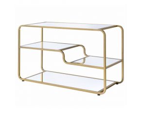 Astrid TV Stand in Gold and Mirror
