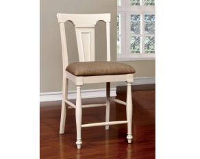 Furniture of America Sabrina Counter Height Chair in Cherry/White - Set of 2