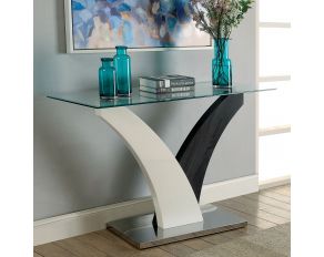 Furniture of America Sloane Sofa Table in White/Dark Gray