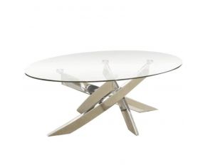 Furniture of America Laila Coffee Table in Chrome