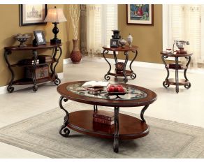 Furniture of America May Coffee Table in Brown Cherry