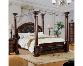 Mandalay Queen Canopy Bed in Brown Cherry