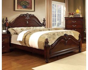 Furniture of America Mandura Eastern King Bed in Cherry Finish