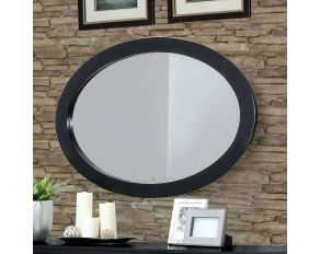 Furniture of America Lennart II Oval Mirror in Black