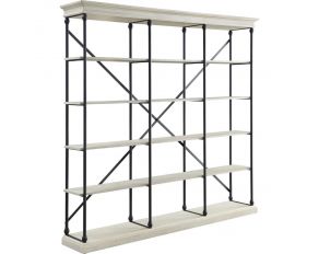 Rukia 84 Inch Bookshelf in White and Black Finish