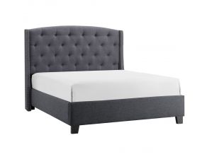 Crown Mark Eva Upholstered Bed in Grey, King