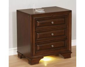 Furniture of America Brandt Night Stand in Brown Cherry