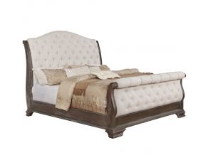 Crown Mark Sheffield Sleigh Bed in Grey, Queen