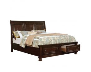 Castor Queen Bed in Brown Cherry