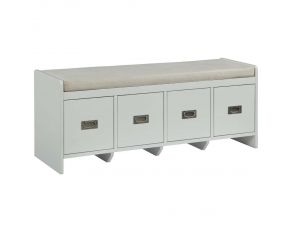 Berci Bench with Storage in Beige and White