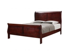 Crown Mark Louis Philip Sleigh Bed in Cherry, Queen