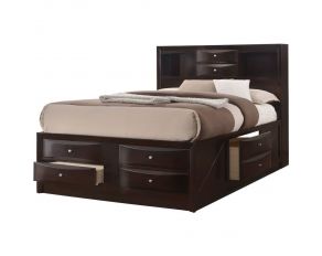 Crown Mark Emily Storage Bed in Dark Cherry, King