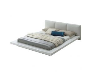 Christie Low Profile Upholstered King Bed in White