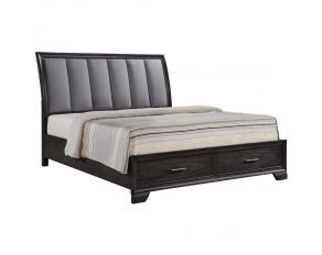 Crown Mark Jaymes Storage Bed in Grey, King