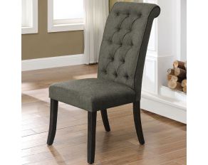 Sania III Set of 2 Side Chairs in Antique Black Gray