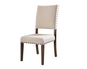 Aurora Solis Set of 2 Side Chairs in Brown Cherry Ivory