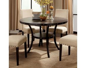 Kaitlin Round Dining Table in Light Walnut Beige