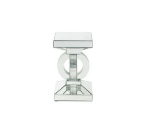 Ornat 24 Inch Accent Table in Mirrored and Faux Diamonds