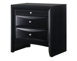 Crown Mark Black Emily Night Stand