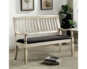 Georgia Loveseat Bench in Antique White Gray