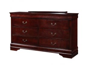 Crown Mark Louis Philip 6-Drawer Dresser in Cherry