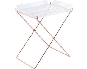 Cercie Tray Table in Clear and Copper Finish