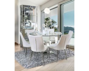 Furniture of America Izzy Dining Table in Silver