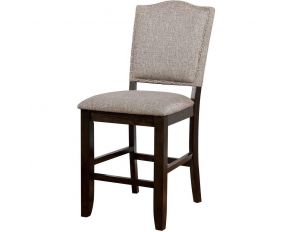 Teagan Set of 2 Counter Height Chairs in Dark Walnut Gray