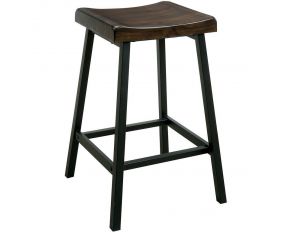 Lainey Set of 2 Counter Height Stools in Weathered Medium Oak Black