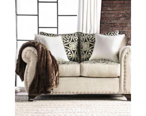 Furniture of America Sinatra Love Seat in Light Mocha