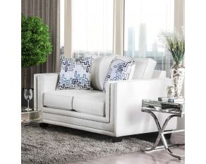 Furniture of America Ilse Love Seat in Off White