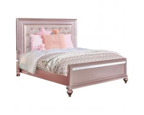 Avior Queen Upholstered Bed in Rose Gold