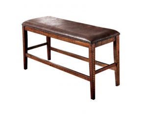 Wichita Counter Height Bench in Distressed Dark Oak