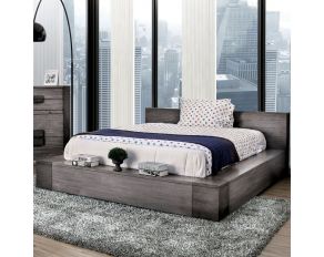 Janeiro California King Low Profile Platform Bed in Gray