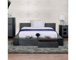 Janeiro King Low Profile Platform Storage Bed in Gray