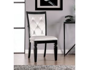 Alena Set of 2 Side Chairs in Black Silver