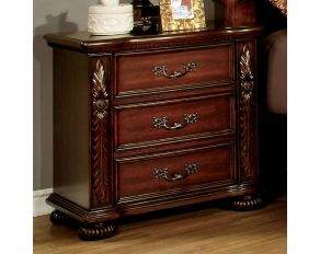 Furniture of America Arthur Nightstand in Brown Cherry