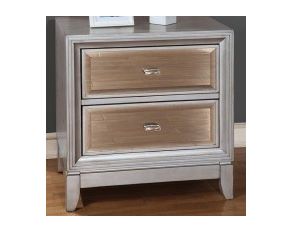 Furniture of America Golva Nightstand in Silver