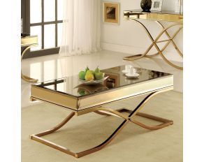 Furniture of America Sundance Coffee Table in Brass