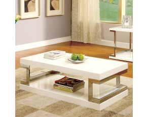 Furniture of America Meda Coffee Table in White