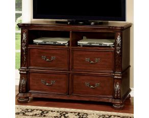 Furniture of America Arthur Media Chest in Brown Cherry Finish