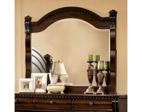 Furniture of America Burleigh Mirror in Cherry Finish