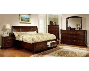 Furniture of America Northville Eastern King Bed in Cherry Finish