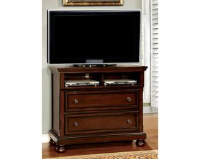 Furniture of America Northville Media Chest in Cherry Finish