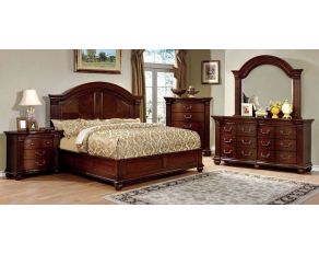 Furniture of America Grandom Eastern King Bed in Cherry Finish